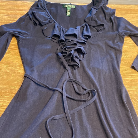 Polo Ralph LAUREN Navy blue ruffle dress Size 2 Perfect condition - Picture 6 of 7